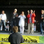 vl.Torsten Lüderwaltd,winnie Martin,Moderator Detlev Olle,Ute Freudenberg,Bernd Boy und Jens Bogner in Templin für Antenne Brandenburg 2009 - Kopie