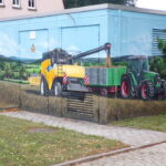 Mähdrescher und Trecker